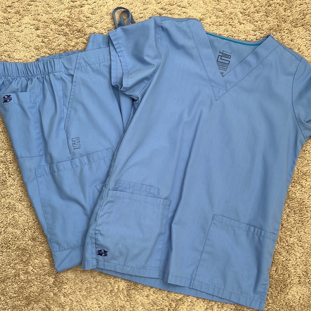 Light blue scrub set